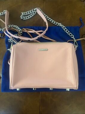 Rebecca Minkoff Light Pink Leather Chain Crossbody Bag